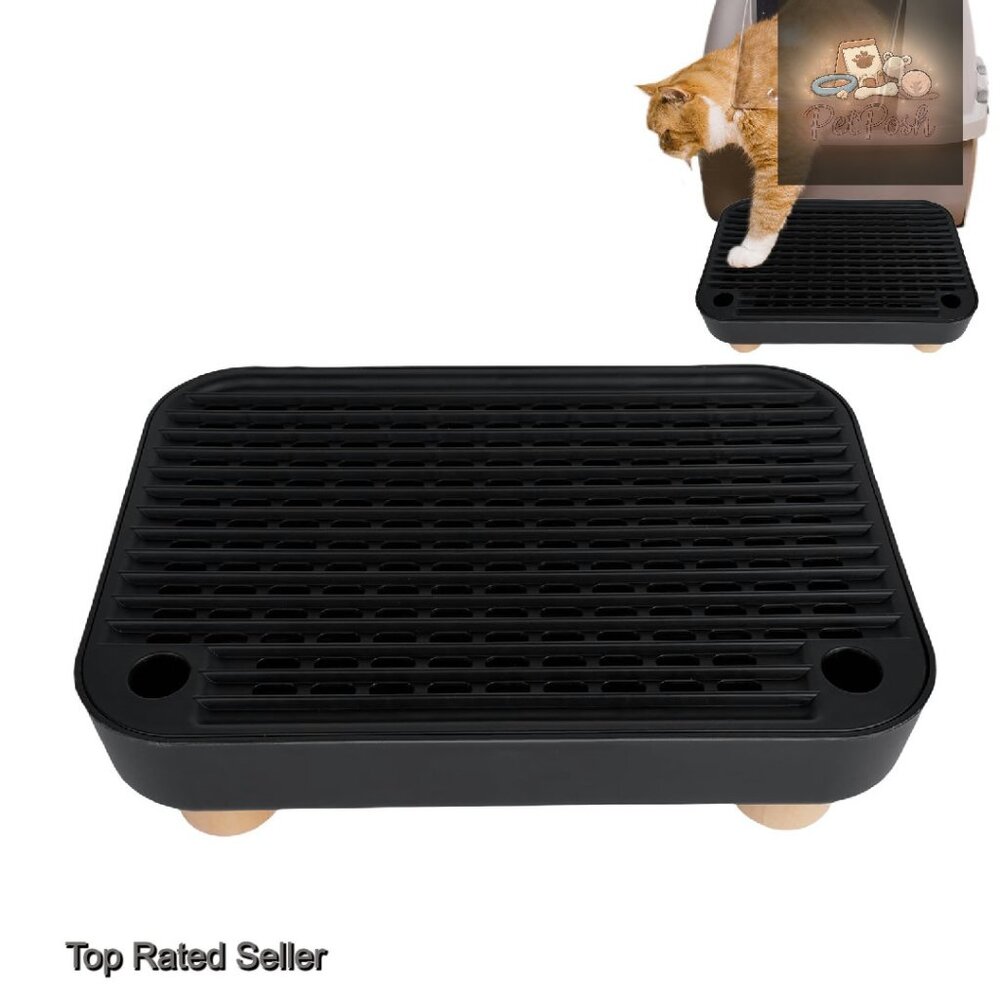 Cat Litter Box Ramp Step Senior Kittens Low Entry Mesh Tray Clean